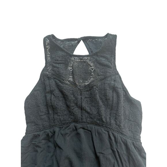 Abercrombie & Fitch Black Crochet Top‎ Sleeveless Dress Open Back Size Small - Picture 2 of 6